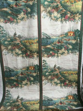 Vintage French Fabric " Pierre Frey Paris " Curtains Upholstery - Cotton - 2m40lx1m60w
