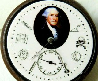 Very Rare American President George Washington Masonic Dial Elgin Watch C1883