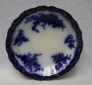 Stanley Pottery Flow Blue Touraine Pattern Soup Or Salad Bowl - 7 - 1/2 "