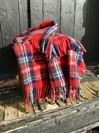 Vintage 50 ' s 60 ' s Karobes Tartan Blanket Throw Goodwood Retro 2