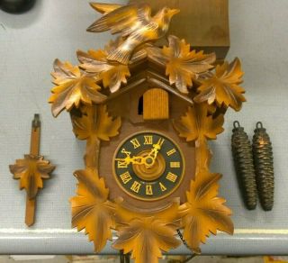 Vintage Wooden German Black Forest Cuckoo Clock - Needs Repaired
