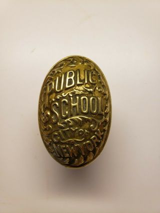 Vintage - City Of York Public School - Ornate Brass Door Knob