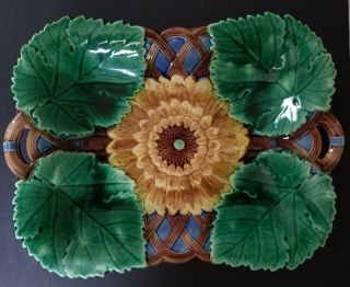 Antique Wedgwood Majolica Sunflower Serving Platter 1875