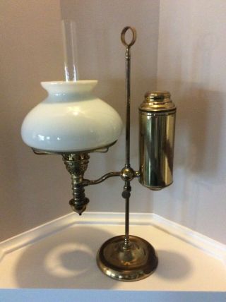 Antique Manhattan Brass Co 1876 - 1879 Student Desk Lamp Electrified