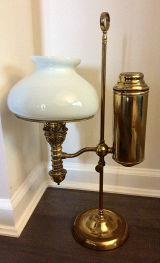 Antique MANHATTAN BRASS CO 1876 - 1879 Student Desk Lamp Electrified 2