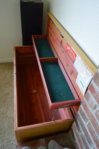 VTG 1953 Lane Cedar Chest Wooden Trunk Hope Chest MCM BLONDE Furniture NC USA 3