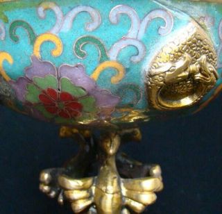 320mm Handmade Carving Statue Brass Cloisonne Enamel Incense Burners 02 4