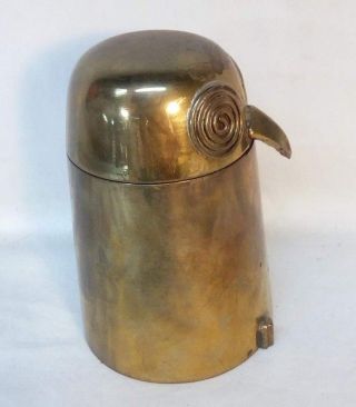 VTG Mid Century Modern Brass Owl Penguin Bird Toothpick Holder 2