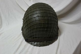 Us Military Issue Ww2 Era M1 Helmet Swivel Bale Front Seam With Liner L01