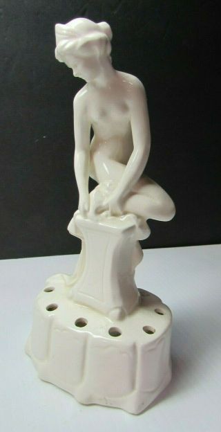 Stunning Art Deco German Nude Lady Flower Frog Figurine