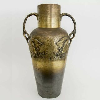 Antique Wmf Ikora Art Deco Metalwork Vase Hammered Brass Germany Arts & Crafts