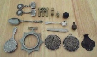 Group Of Small Antiques: Jewellery,  Spoons,  And Interesting Unknown Items T23