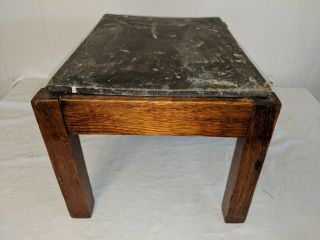 Vintage Arts Crafts Mission Oak Foot Stool Surface 3