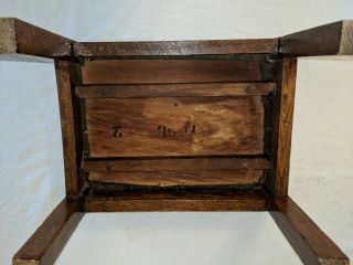 Vintage Arts Crafts Mission Oak Foot Stool Surface 8