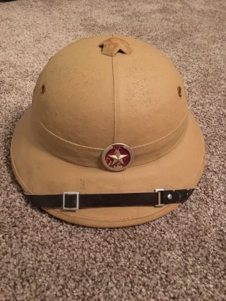 Nva North Vietnamese Army Vc Tropical Pith Helmet Hat