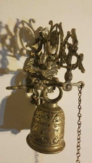 Nautical Vintage Brass Ship Bell 9 " Wall Dinner Porch Ornate Hanging Bell