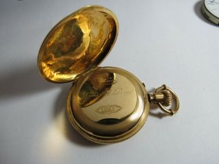 ANTIQUE SWISS 18K SOLID YELLOW GOLD HUNTING CASE POCKET WATCH NOT SCRAP 27 gr 10