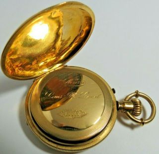 ANTIQUE SWISS 18K SOLID YELLOW GOLD HUNTING CASE POCKET WATCH NOT SCRAP 27 gr 2