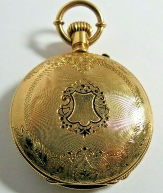 ANTIQUE SWISS 18K SOLID YELLOW GOLD HUNTING CASE POCKET WATCH NOT SCRAP 27 gr 3