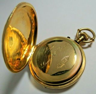 ANTIQUE SWISS 18K SOLID YELLOW GOLD HUNTING CASE POCKET WATCH NOT SCRAP 27 gr 4