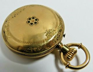 ANTIQUE SWISS 18K SOLID YELLOW GOLD HUNTING CASE POCKET WATCH NOT SCRAP 27 gr 5