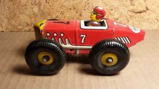 Vintage Marx | 5 " Racer 7 | Tin Wind Up Mechanical Toy Race Car | Made In Usa