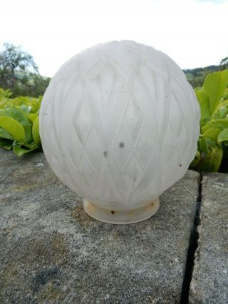 Art Deco Globe Matt Opaque Glass Balllamp Shade 12 Cm Diam 14 Cm Tall