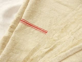58x92 Vtg Antique French Heavy Hemp Linen Fabric Sheet Blanket Quilt Coverlet