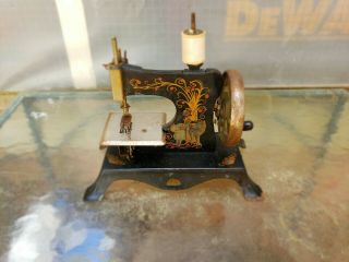 Antique Sewing Machine - Germany Casige Hand Crank Childs Toy Little Red Riding