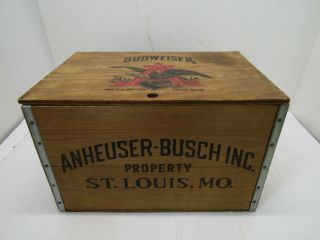 Old Wood Anheuser Bush Beer Mancave Barware Checkers Bottle Caps Crate Box
