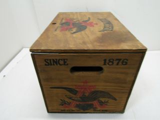 OLD WOOD ANHEUSER BUSH BEER MANCAVE BARWARE CHECKERS BOTTLE CAPS CRATE BOX 2