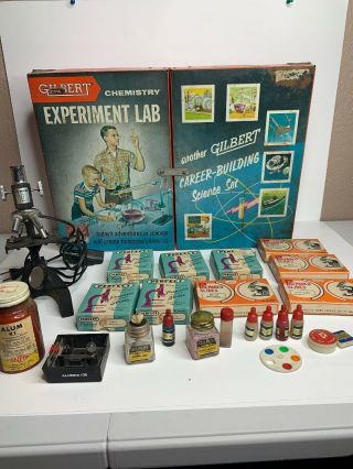 Vintage 50s Gilbert Chemistry Experiment Lab Science Kit Chemistry