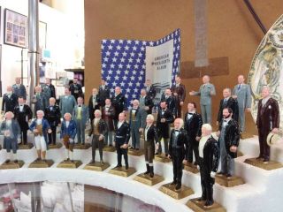 Vintage Marx Presidents 36 Hard Plastic Figures W Stand 1960 