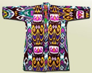 Wonderful Long Traditional Uzbek Silk Robe Chapan A8143