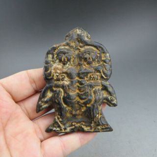 China,  Liaoning,  Jade,  Hongshan Culture,  Black Magnet,  Dancers,  Pendant Z42