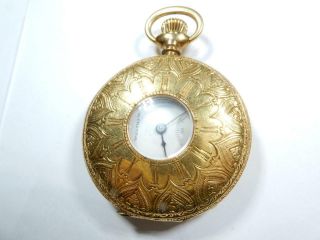 Lady Waltham 18K Solid Gold Demi - Hunter Case Pocket Watch 10052857 12