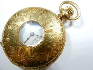 Lady Waltham 18k Solid Gold Demi - Hunter Case Pocket Watch 10052857