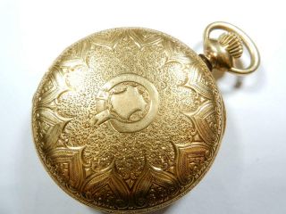 Lady Waltham 18K Solid Gold Demi - Hunter Case Pocket Watch 10052857 3