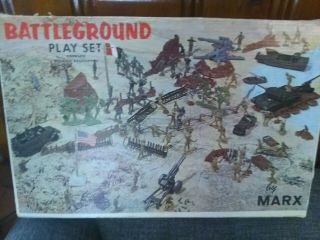 Vintage Marx Battleground Playset W/original Box 4756 Incomplete
