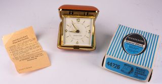 Vintage Westclox Windup Folding Travel Alarm Clock W/ Shatterproof Glass & Box