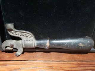 1893 Antique Wood Handle Can Opener Marked A.  S.  Co Columbia Vintage Estate Find 2