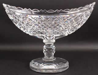 Large Antique 19thC Hand Blown Diamond Cut Glass Footed Fruit Bowl,  NR 2