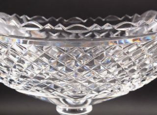 Large Antique 19thC Hand Blown Diamond Cut Glass Footed Fruit Bowl,  NR 4