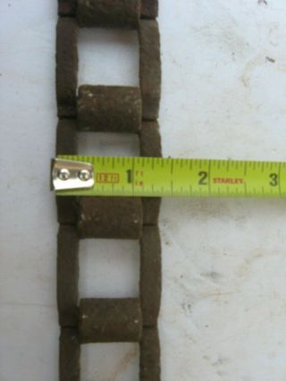 Vtg 6 Ft Farm Implement Rusty Square Flat Link Chain Steampunk Light Metal Art 3