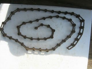 Vtg 6 Ft Farm Implement Rusty Square Flat Link Chain Steampunk Light Metal Art 5