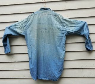 WWII US Navy Denim Shirt Vintage Levi Vet Estate Stencil Name Gunnery 6