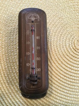 Vintage Minneapolis Honeywell Tycos Thermostat Thermometer Q - 10
