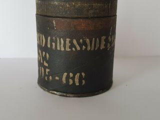 Vintage army hand grenade MK 2 hardpaper/box CONT.  M41A1 round empty box 7
