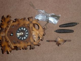 Vintage Wooden Cuckoo Clock Complete Made In Germany