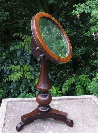 Good Rare Antique Georgian/regency/victorian Mahogany Shaving Or Vanity Mirror